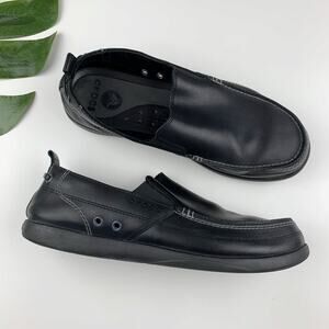 CROCS | Shoes | Crocs Harborline Loafers Black Leather Slip  display picture 1